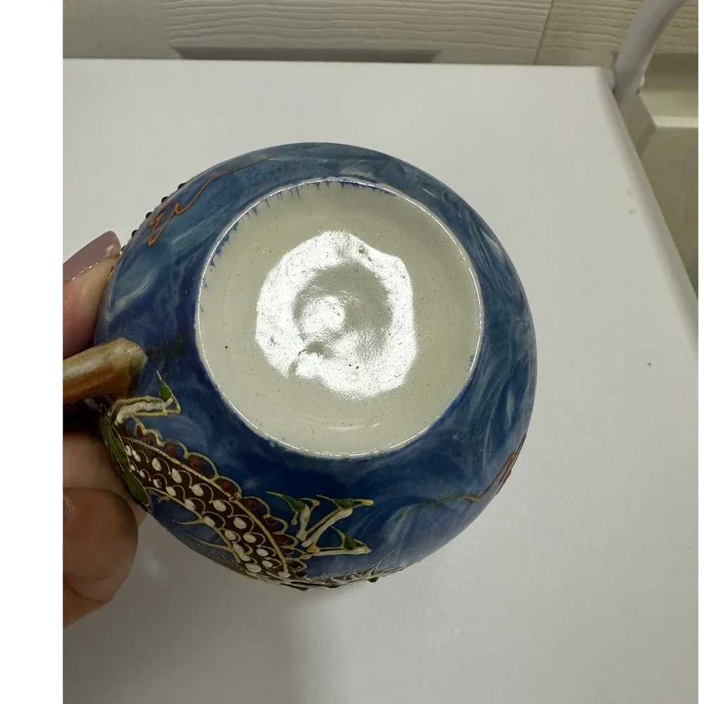 Vintage Dragon Ware‎ Tea Cup Saucer Set Blue Moriage Japanese Porcelain Good